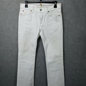 7 For All Mankind by Jerome Dahan women's white boot cut jeans tag sz 27 Actual